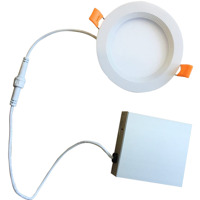 Bulbrite LED9JBOXDL/4/930/WHRD/D 9W LED 4 Inch Recessed Downlight With Metal Junction Box And Baffle White Round Dimmable 3000K 120V 90 CRI (773241)