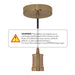Bulbrite PEND/HW/CONTEMP/WG-BLK Pendant Direct Wire Contemporary Socket Warm Gold-Black Cord (810089)