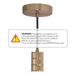 Bulbrite PEND/HW/INDUST/WG-BLK Pendant Direct Wire Industrial Socket Warm Gold-Black Cord (810091)