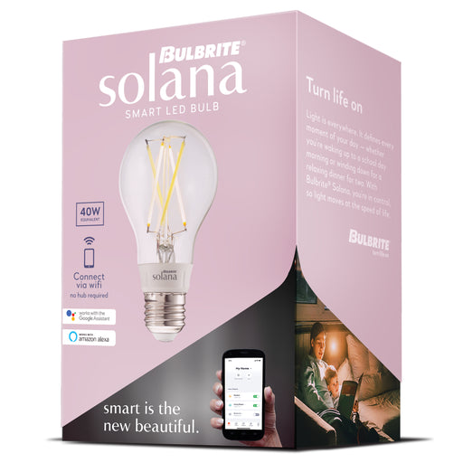 Bulbrite SL5WA19/W/CL/1P Smart LED Wi-Fi Bulb 5.5W A19 White Light Clear 40W Equivalent (290110)