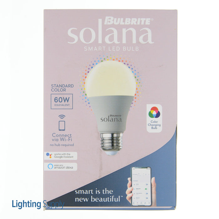 Bulbrite SL9WA19/90/WC/FR/1P Smart LED Wi-Fi Bulb 9W A19 90 CRI White Light Plus Multi-Color 60W Equivalent (195125)