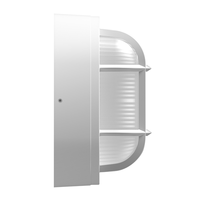 RAB LED Wall Sconce Field Adjustable 10W/8W/6W 3000K/4000K/5000K 120-277V Oval Photocell On/Off White (BULKH10W)