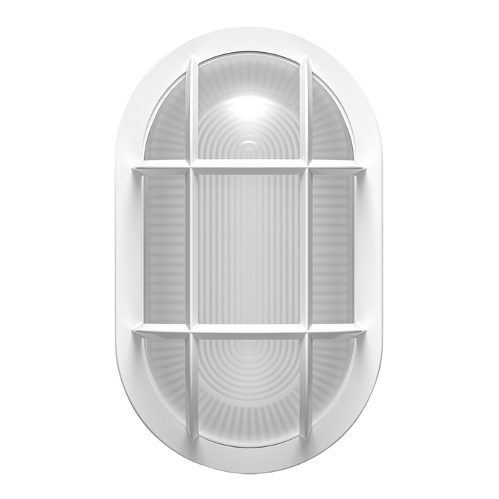 RAB LED Wall Sconce Field Adjustable 20W/16W/12W 3000K/4000K/5000K 120-277V Oval Photocell On/Off White (BULKH20W)