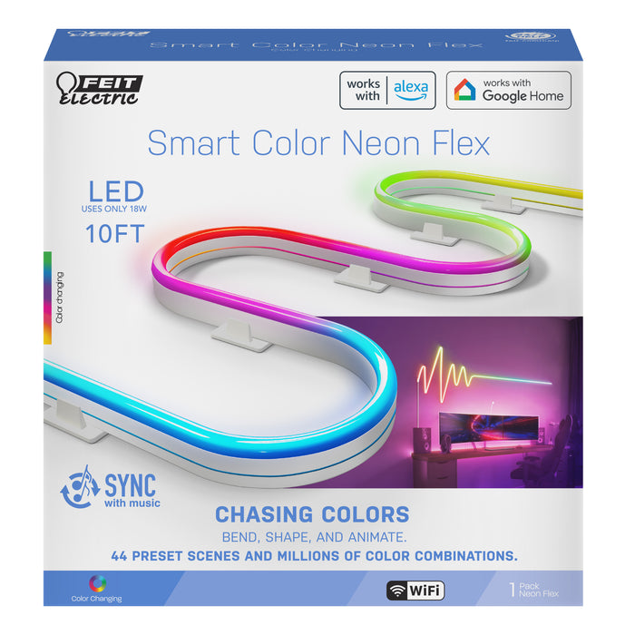 Feit Electric 10 Foot Smart Color Neon Flex Rope Light (NF10/CHASE/AG)