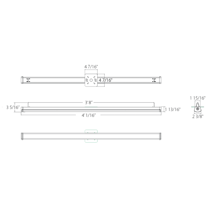 RAB C-Strip 4 Foot Strip Light Wattage/CCT Selectable 36W/27W/18W 3500K/4000K/5000K J-Box Adapter And V-Hook (CS4)