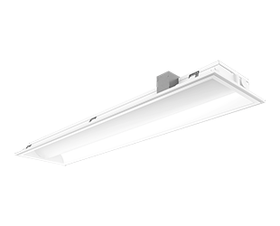 RAB C-Swish 1X4 Center Basket Troffer Wattage/CCT Selectable 20W/25W/30W 3500K/4000K/5000K 120-277V 0-10V Dimming Microwave Occupancy Sensor/Battery Backup White (C-SWISH1X4/MVS/E)