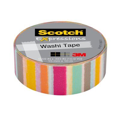 3M - 97531 Scotch Expressions Washi Tape C314-P37 .59 Inch X 393 Inch 15 Mm X 10 M Blurred Lines (7100020277)