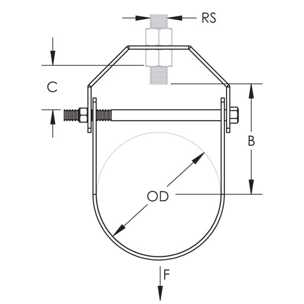 Caddy 401 Clevis Hanger Electrogalvanized Pre-Galvanized 1 Inch Pipe 1.315 Inch Outside Diameter 3/8 Inch Rod (4010100EG)