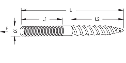 Caddy 41 Coach Screw 1/2 Inch Rod 4 Inch (0415004PL)