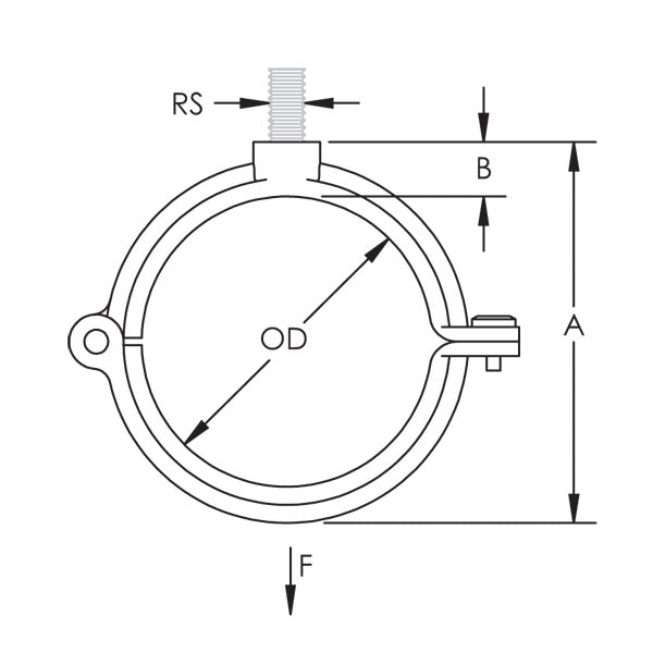 Caddy 455 Malleable Split Ring Hanger Electrogalvanized 2-1/2 Inch Pipe 2.875 Inch Outside Diameter 1/2 Inch Rod (4550250EG)