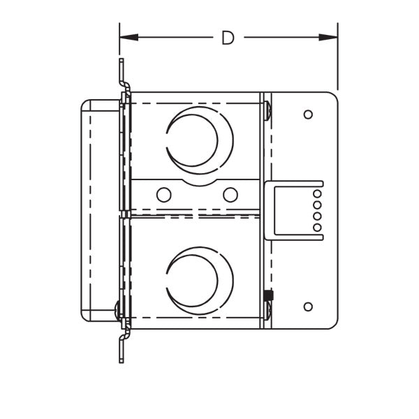 Caddy All-In-One Stud-Mounted With Adjustable Mud Ring 2-Gang With Ground 3 5/8 Inch (A1SFV2G)