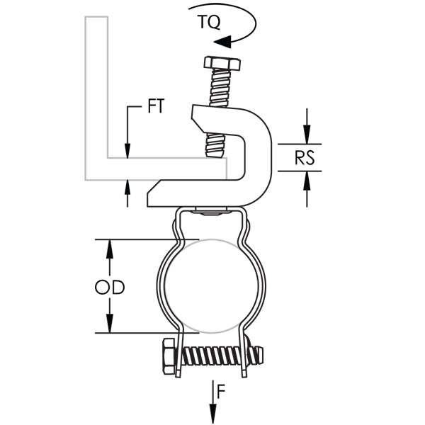 Caddy BC200-CD Conduit To Beam Clamp 1-1/4 Inch EMT 1/2 Inch Maximum Flange (BC200CD2.5B)