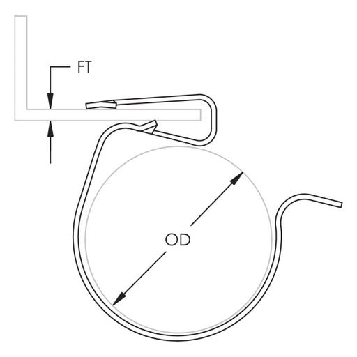 Caddy Cable Snap Retainer 1/16 Inch-3/16 Inch Flange 0.375 Inch-0.437 Inch Outside Diameter (SC2C)