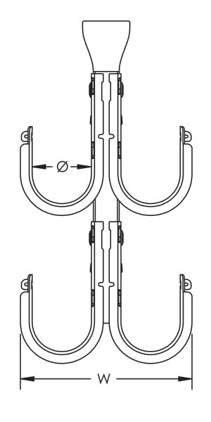 Caddy CAT HP J-Hook Tree Ceiling Mount Double Sided 2 Inch Diameter 3 Tier (CAT32HPDCM3)