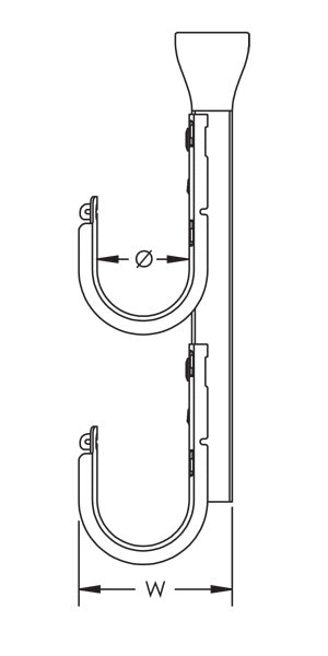 Caddy CAT HP J-Hook Tree Ceiling Mount Single Sided 4 Inch Diameter 2 Tier (CAT64HPSCM2)