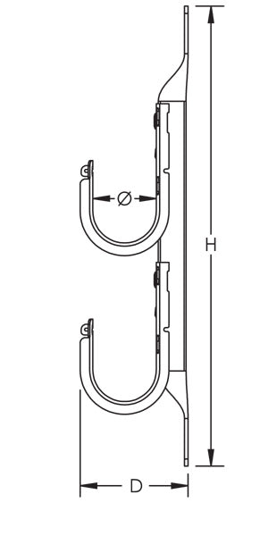 Caddy CAT HP J-Hook Tree Wall Mount 4 Inch Diameter 2 Tier (CAT64HPSWM2)