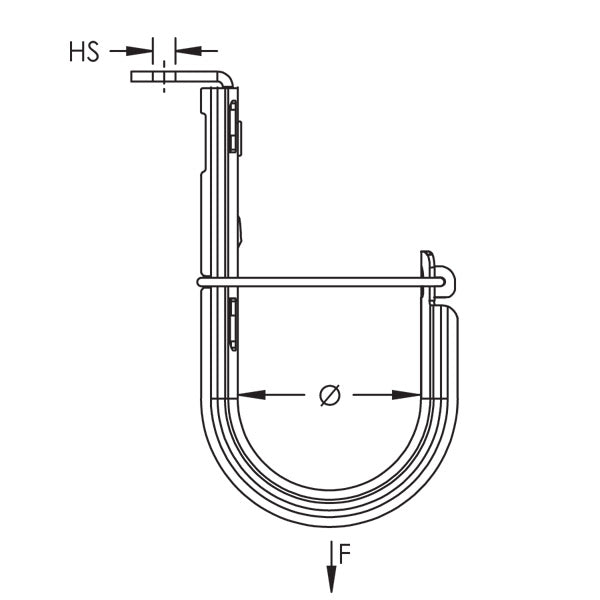 Caddy CAT HP J-Hook With Angle Bracket 3 Inch Diameter 1/4 Inch Hole (CAT48HPAB)