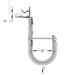 Caddy CAT HP J-Hook With Hammer-On Flange Retainer Swivel 1-5/16 Inch Diameter 1/2 Inch-3/4 Inch Flange (CAT21HP912)