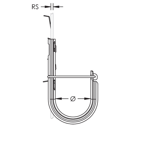 Caddy CAT HP J-Hook With Multi-Function Retainer 2 Inch Diameter White 1/4 Inch Rod #12-#8 Wire (CAT32HPWH4Z34)