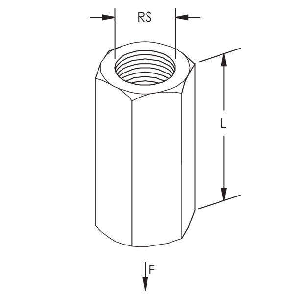 Caddy EM-HEX Rod Coupler 1/2 Inch Rod (0250050EG)