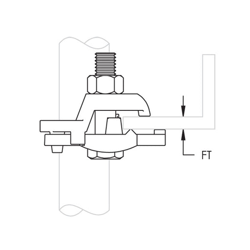 Caddy ET Edge Type Pipe And Conduit Clamp 1 Inch Rigid 1 Inch Pipe 3/4 Inch Maximum Flange (ET0100HD)