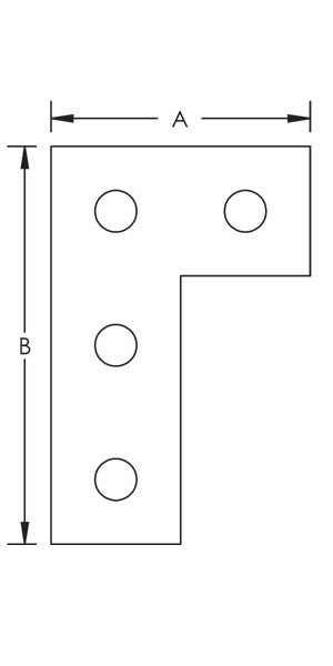 Caddy Four Hole Flat Corner Bracket 3-1/2 Inch X 5 3/8 Inch (F370000EG)