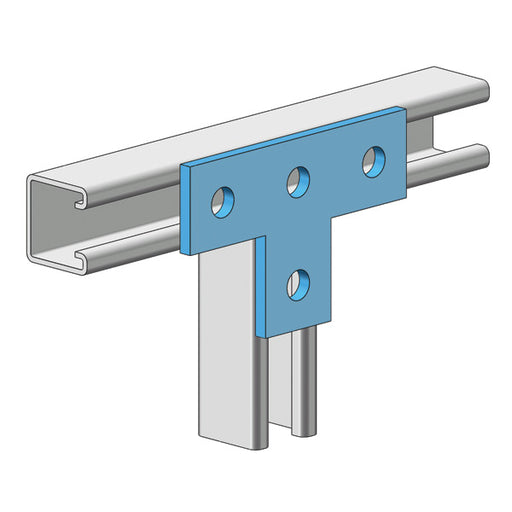 Caddy Four Hole Flat Tee Plate Steel Electrogalvanized 5 3/8 Inch X 3-1/2 Inch (F250000EG)