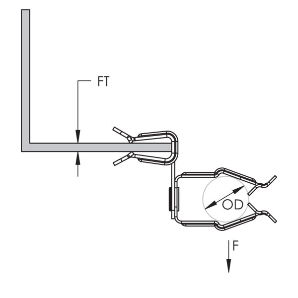 Caddy H-PSM Conduit To Flange Retainer Side Mount 1/2 Inch EMT 1/8 Inch-1/4 Inch Flange (8P24SM)