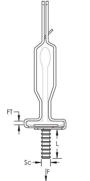 Caddy Independent Support Retainer 9/16 Inch T-Grid 5/8 Inch Screw Length (IDS9LN)