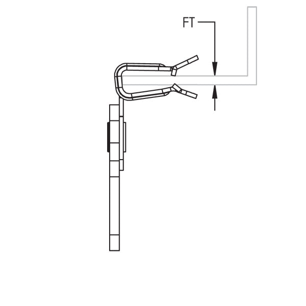 Caddy MSS Inline Hammer-On Strap Hanger 1/8 Inch-1/4 Inch Flange 1-1/4 Inch Maximum Strap (MSS24)