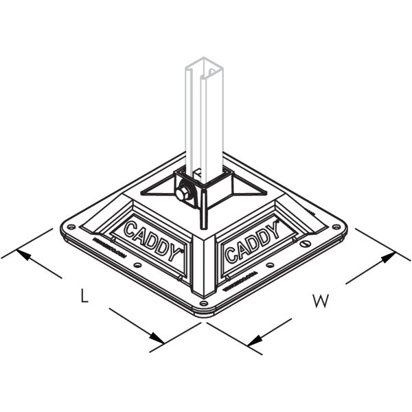 Caddy Pyramid H-Frame Post Base Rubber (PHBR)