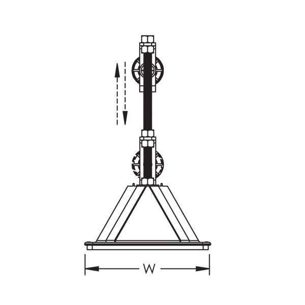 Caddy Pyramid RL Adjustable Roller Support 6 Inch Maximum Pipe 6 1/2 Inch-16 Inch (PRA6H16)