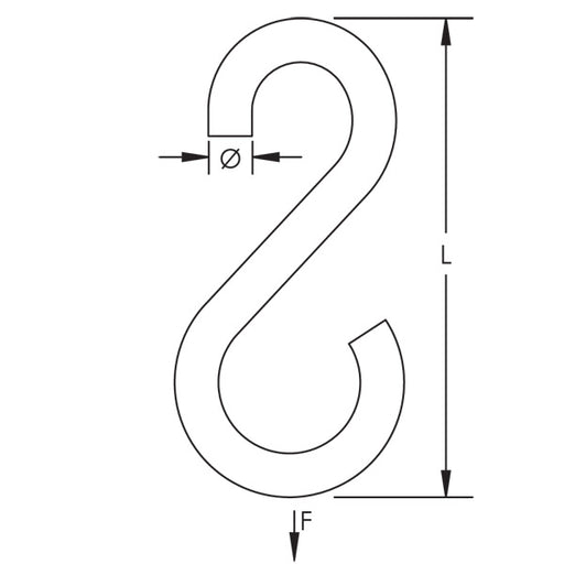 Caddy S Hook Steel Plain 0.12 Inch Diameter (771)