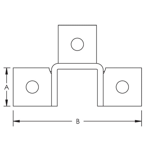 Caddy Six Hole Corner Connector 3-Way 1-5/8 Inch X 5 7/16 Inch X 2 Inch (W190000EG)