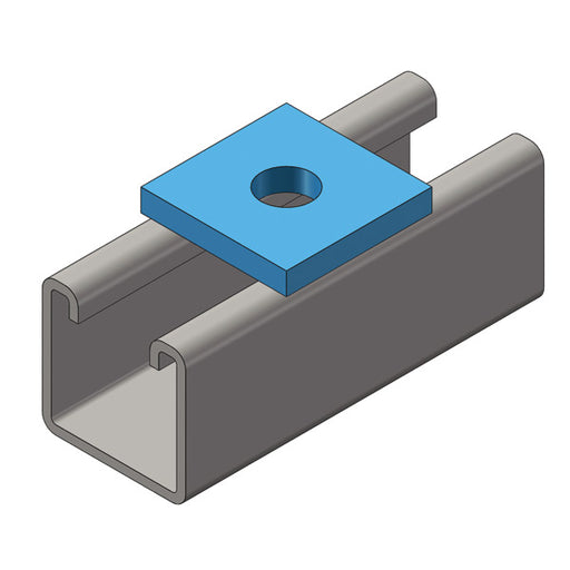 Caddy Square Channel Washer Steel Electrogalvanized 3/8 Inch Rod 7/16 Inch Hole (F140000EG)