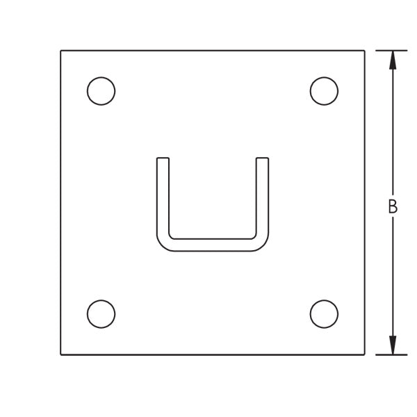 Caddy Square Post Base For Strut Type A Electrogalvanized 6 Inch X 6 Inch X 3-1/2 Inch (P11SQ000EG)