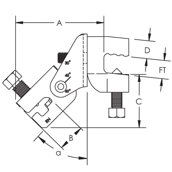 Caddy Steel Flange Adaptor Assembly Electrogalvanized 1/4 Inch-3/4 Inch Flange (CSBS1A)