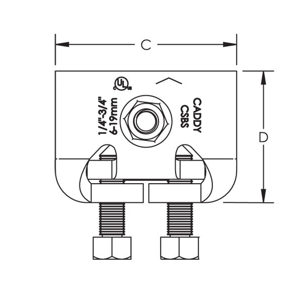 Caddy Steel Flange Adaptor Electrogalvanized 3/4 Inch-1-1/4 Inch Flange 1/2 Inch Rod (CSBS2)
