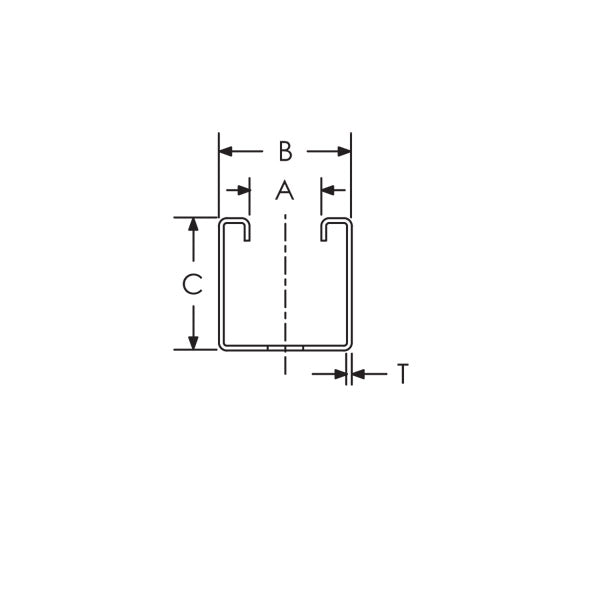 Caddy Strut Cantilever Arm Type A Slotted Steel Electrogalvanized 23 5/8 Inch X 1-5/8 Inch X 1-5/8 Inch X 0.098 Inch (KA25H0600EG)