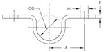 Caddy Two Hole Pipe Strap 1-1/4 Inch Pipe 1.66 Inch Outside Diameter (0080125EG)