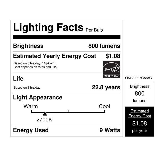 Feit Electric 9W Soft White 2700K E26 Base A19 LED Alexa Google Smart Wi-Fi Bulb (OM60/927CA/AG)