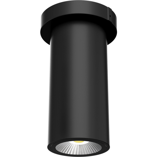RAB 3 Inch LED Cylinder Wattage/CCT Selectable 6W/8W/10W 3000K/4000K/5000K 90 CRI Surface Pendant Mount Black Finish Clear Lens (CD34-3SPK)