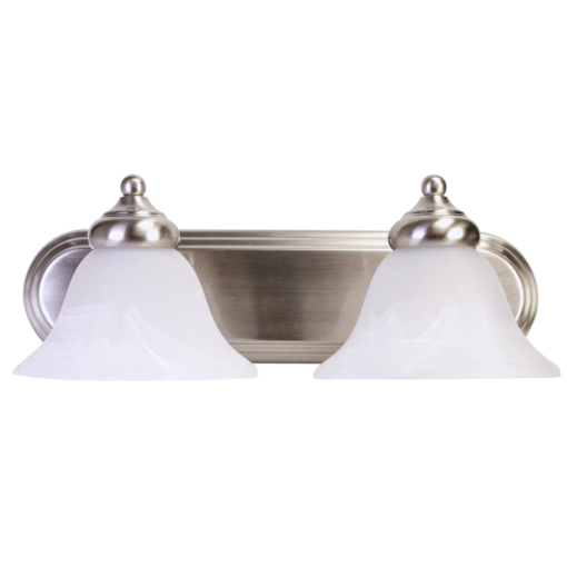 TCP LED Classic Bell Bath Vanity 2-Lamp 12W 950Lm 2700K 120V Triac Dimming Brushed Nickel (CLBVB2BN27K)