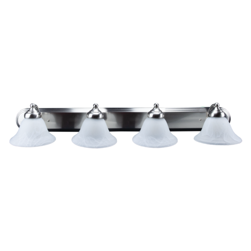 TCP LED Classic Bell Bath Vanity 4-Lamp 24W 1900Lm 2700K 120V Triac Dimming Brushed Nickel (CLBVB4BN27K)