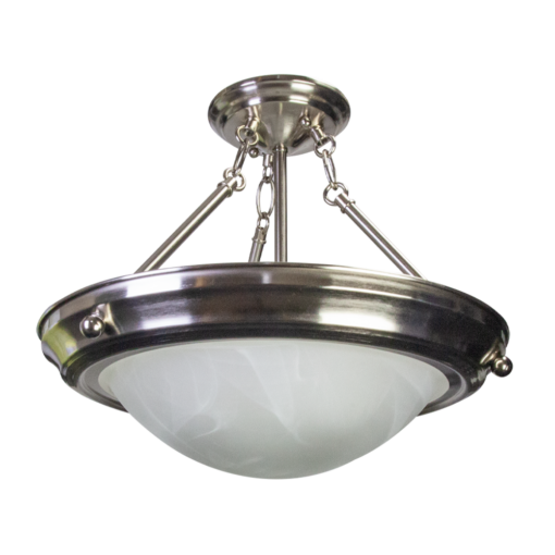 TCP LED Classic Semi-Flush Mount Round 15 Inch 13W 1100Lm 3000K 120V Dimmable Brushed Nickel (CLSFMRD15BND30K)