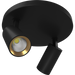 RAB COLUMN Track Light Two 6W Heads CCT Selectable 3000K/4000K/5000K Round Surface Mount 36 Degree Beam Angle Black 120V (COL12SM2B)