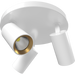 RAB COLUMN Track Light Three 6W Heads CCT Selectable 3000K/4000K/5000K Round Surface Mount 36 Degree Beam Angle White 120V (COL18SM3)