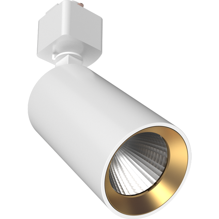 RAB COLUMN Track Light 6W Single Head CCT Selectable 3000K/4000K/5000K H-Track Mount 36 Degree Beam Angle White 120V (COL6)