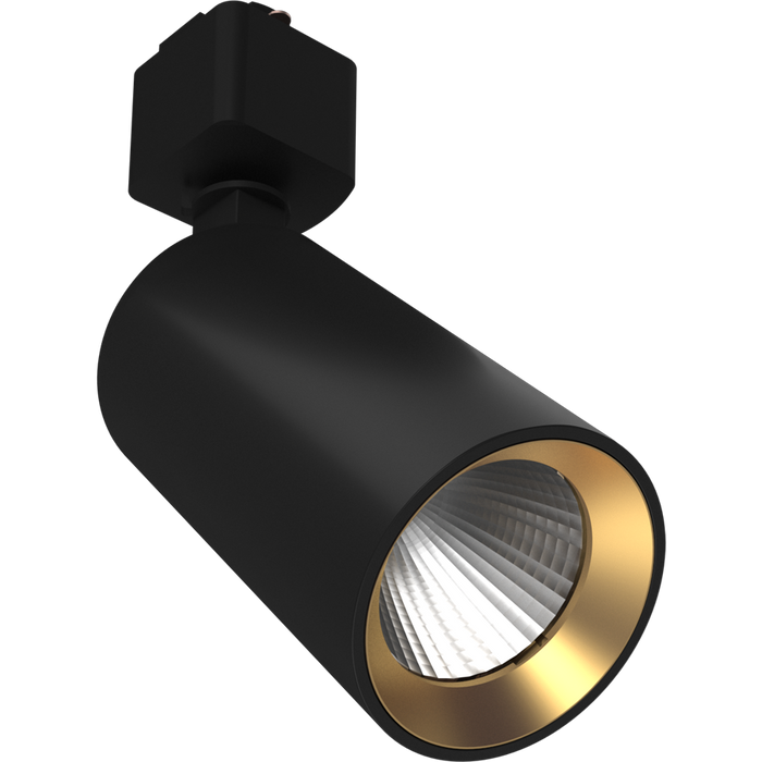 RAB COLUMN Track Light 6W Single Head CCT Selectable 3000K/4000K/5000K H-Track Mount 36 Degree Beam Angle Black 120V (COL6B)