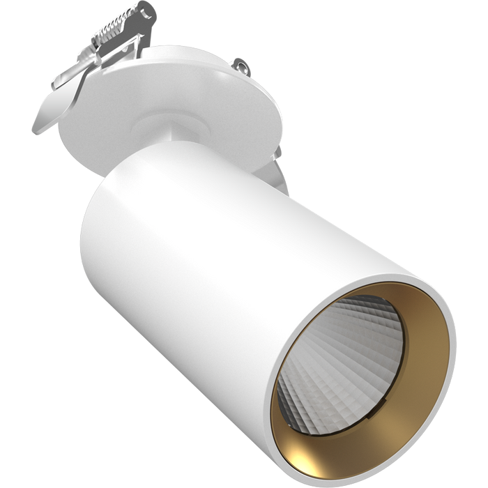 RAB COLUMN Track Light 6W Single Head CCT Selectable 3000K/4000K/5000K Recessed Mount 36 Degree Beam Angle White 120V (COL6RM)
